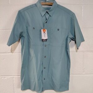 World Wide Sportsman Angler Mens SMALL Vented Short Sleeve Button Fish Shirt NEW